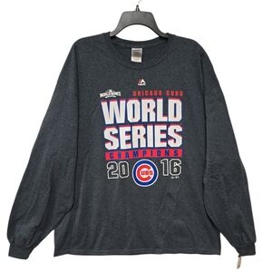 NWT Chicago Cubs 2016 WS Champs Long Sleeve Shirt 2XL World Series Champions MLB